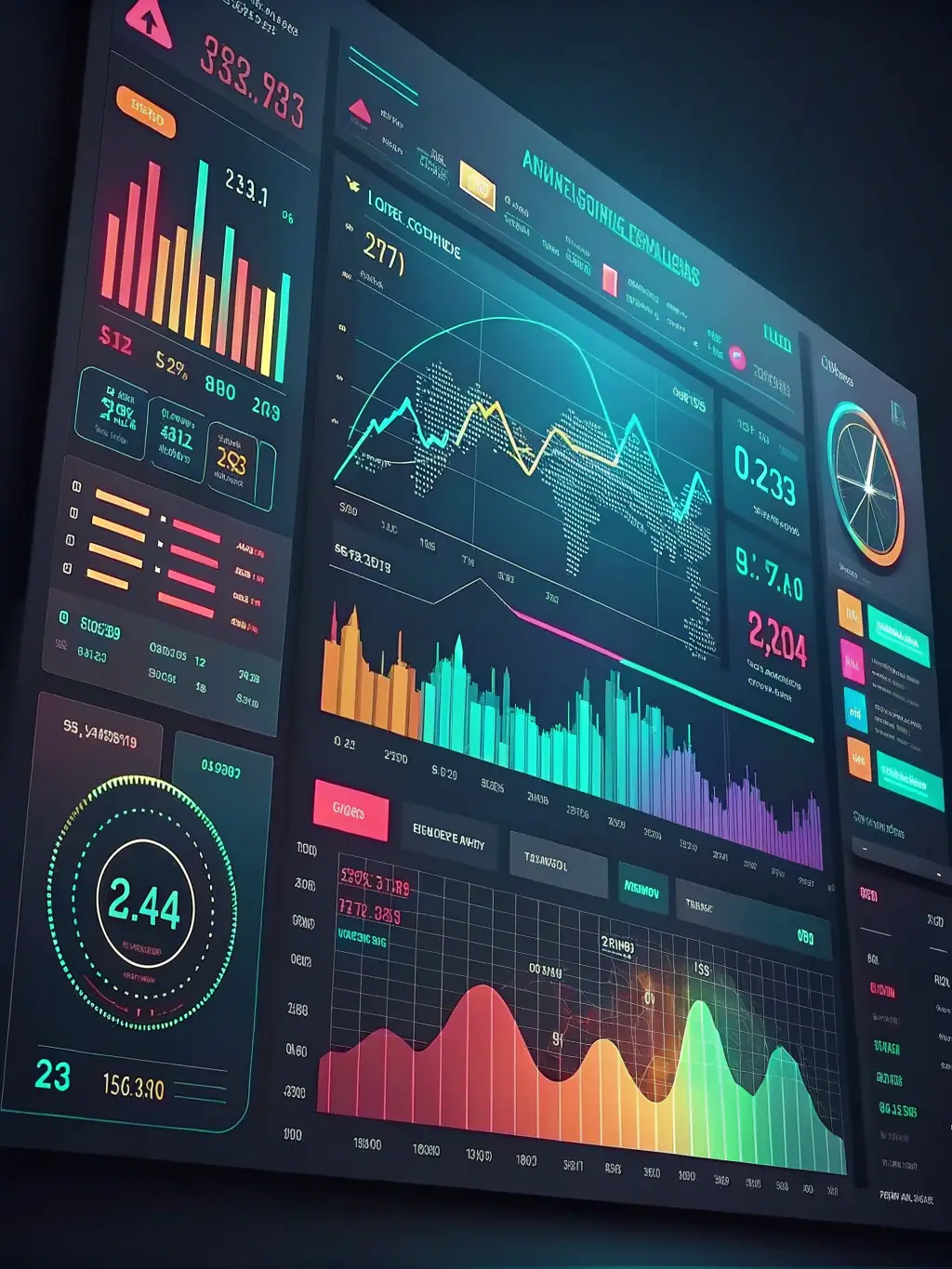 A dashboard displaying real-time data insights derived from AI-driven analytics, highlighting key performance indicators and trends.
