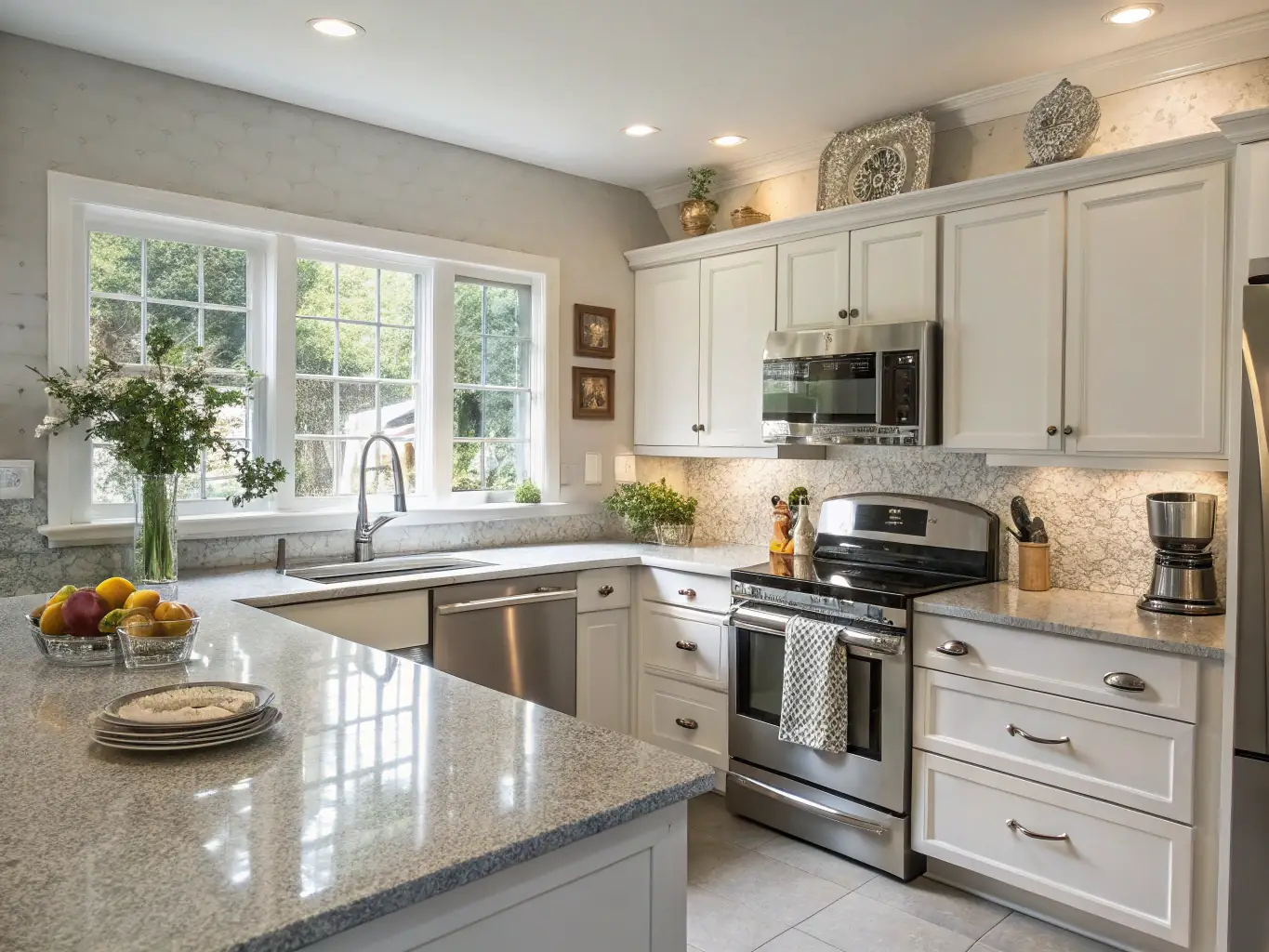 A sparkling clean kitchen with spotless countertops and appliances, reflecting the thoroughness of Elevated Clean Co's deep cleaning service.