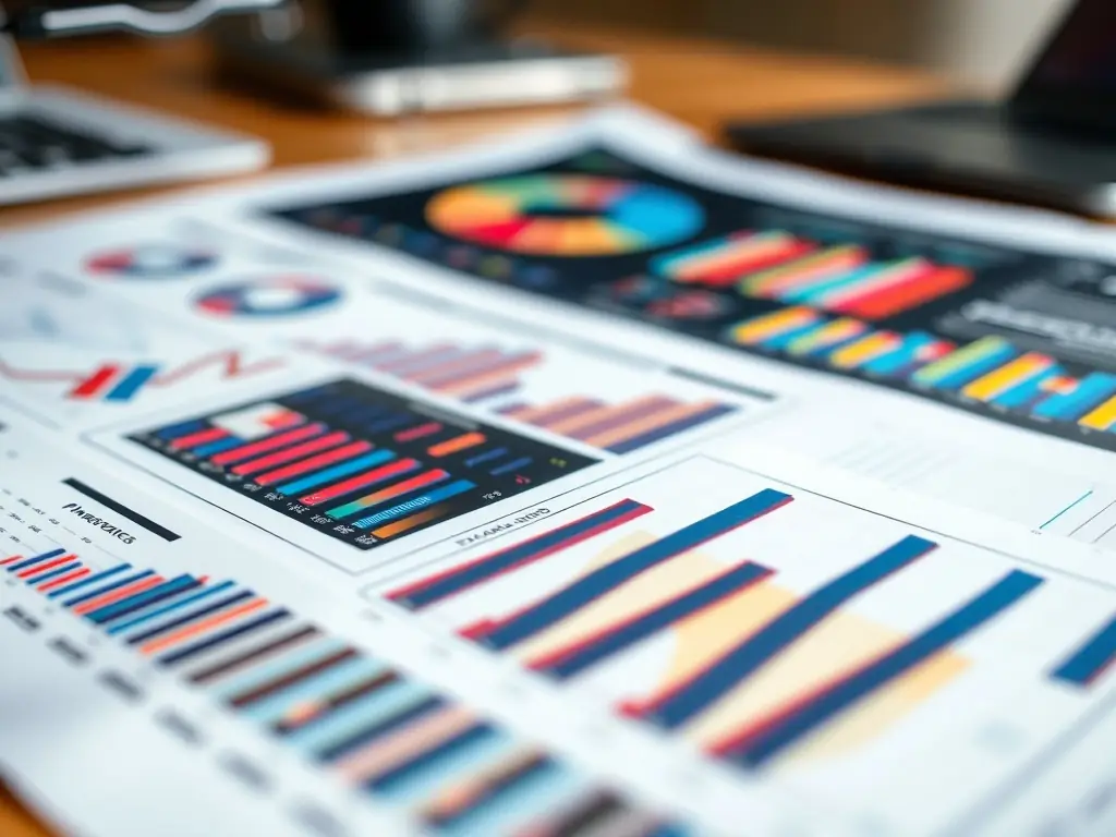 A blurred and unclear financial chart with scattered dollar signs, representing the difficulty in understanding financial performance and ROI. The color scheme is muted, with a focus on conveying confusion.