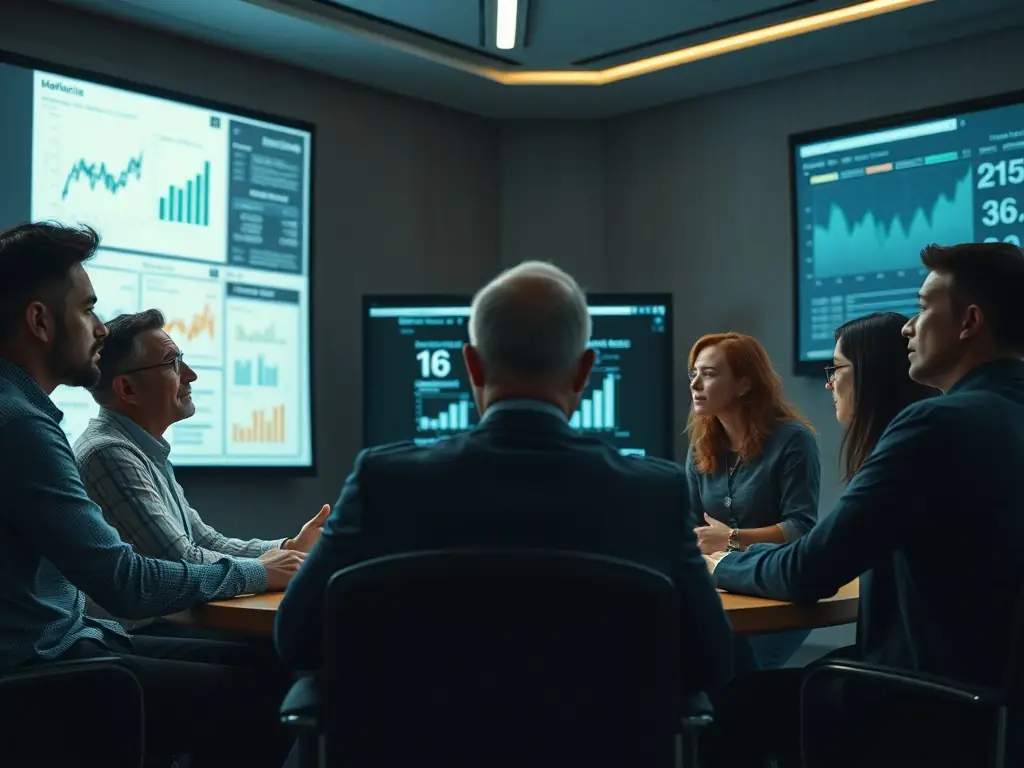 A consultant leading a strategic planning session with a diverse team, emphasizing Elevation Growth Solutions' expertise in developing actionable business roadmaps.